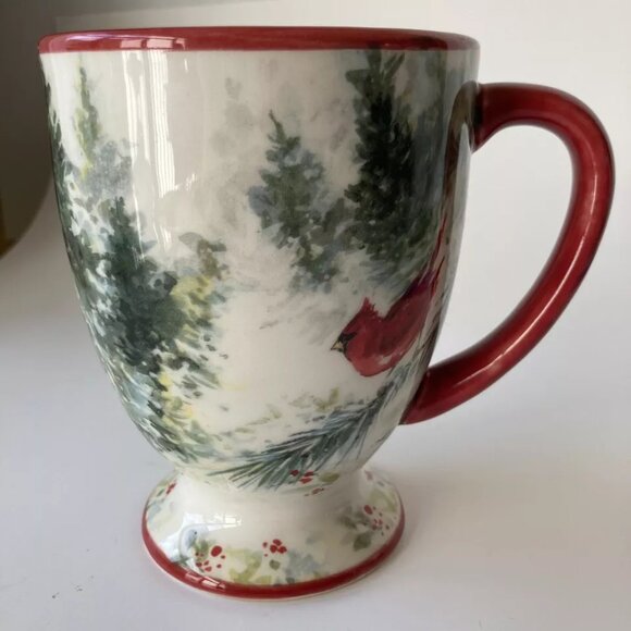 Red Cardinal Cracker Barrel Coffee Mug Cup Christmas Ceramic Susan Winget Robin - Picture 4 of 12
